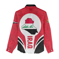 Iraq Women Casual Shirt with Lamassu Mythical Creature and National Map Design - Wonder Print Shop