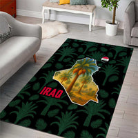 Iraq Area Rug with Palm Tree Landscape and Map Silhouette Design - Wonder Print Shop