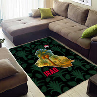 Iraq Area Rug with Palm Tree Landscape and Map Silhouette Design - Wonder Print Shop