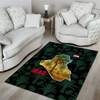 Iraq Area Rug with Palm Tree Landscape and Map Silhouette Design - Wonder Print Shop