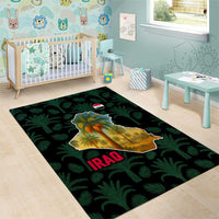 Iraq Area Rug with Palm Tree Landscape and Map Silhouette Design - Wonder Print Shop
