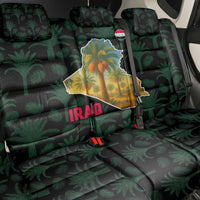 Iraq Back Car Seat Cover with Palm Tree Landscape and Map Silhouette Design - Wonder Print Shop