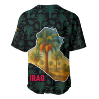 Iraq Baseball Jersey with Palm Tree Landscape and Map Silhouette Design - Wonder Print Shop