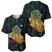 Iraq Baseball Jersey with Palm Tree Landscape and Map Silhouette Design - Wonder Print Shop