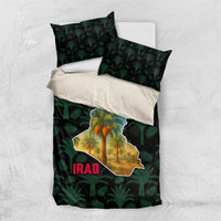 Iraq Bedding Set with Palm Tree Landscape and Map Silhouette Design - Wonder Print Shop