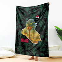 Iraq Blanket with Palm Tree Landscape and Map Silhouette Design - Wonder Print Shop
