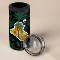 Iraq 4 in 1 Can Cooler Tumbler with Palm Tree Landscape and Map Silhouette Design - Wonder Print Shop