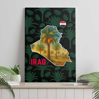 Iraq Canvas Wall Art with Palm Tree Landscape and Map Silhouette Design - Wonder Print Shop