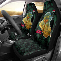 Iraq Car Seat Cover with Palm Tree Landscape and Map Silhouette Design - Wonder Print Shop