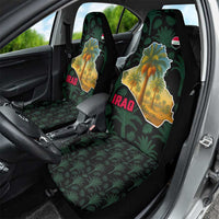 Iraq Car Seat Cover with Palm Tree Landscape and Map Silhouette Design - Wonder Print Shop