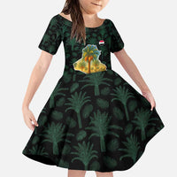Iraq Family Matching Puletasi and Hawaiian Shirt with Palm Tree Landscape and Map Silhouette Design - Wonder Print Shop