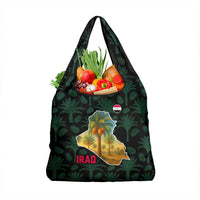 Iraq Grocery Bag with Palm Tree Landscape and Map Silhouette Design - Wonder Print Shop