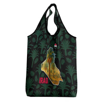 Iraq Grocery Bag with Palm Tree Landscape and Map Silhouette Design - Wonder Print Shop