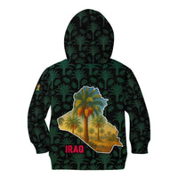 Iraq Kid Hoodie with Palm Tree Landscape and Map Silhouette Design - Wonder Print Shop