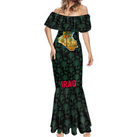 Iraq Mermaid Dress with Palm Tree Landscape and Map Silhouette Design - Wonder Print Shop