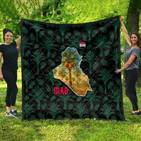Iraq Quilt with Palm Tree Landscape and Map Silhouette Design - Wonder Print Shop