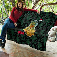 Iraq Quilt with Palm Tree Landscape and Map Silhouette Design - Wonder Print Shop