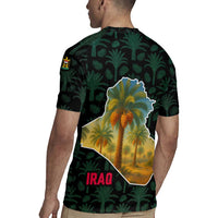 Iraq Rugby Jersey with Palm Tree Landscape and Map Silhouette Design - Wonder Print Shop