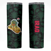 Iraq Skinny Tumbler with Palm Tree Landscape and Map Silhouette Design - Wonder Print Shop