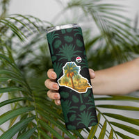 Iraq Skinny Tumbler with Palm Tree Landscape and Map Silhouette Design - Wonder Print Shop