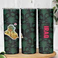 Iraq Skinny Tumbler with Palm Tree Landscape and Map Silhouette Design - Wonder Print Shop