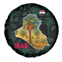 Iraq Spare Tire Cover with Palm Tree Landscape and Map Silhouette Design - Wonder Print Shop