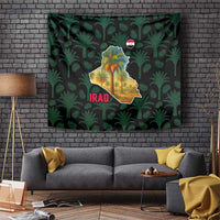 Iraq Tapestry with Palm Tree Landscape and Map Silhouette Design - Wonder Print Shop