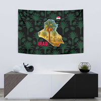 Iraq Tapestry with Palm Tree Landscape and Map Silhouette Design - Wonder Print Shop