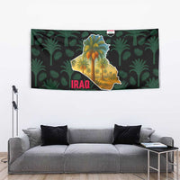 Iraq Tapestry with Palm Tree Landscape and Map Silhouette Design - Wonder Print Shop