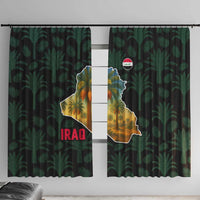 Iraq Window Curtain with Palm Tree Landscape and Map Silhouette Design - Wonder Print Shop