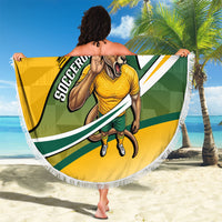 Personalized Australia Soccer Kangaroo Mascot Beach Blanket Sydney Opera House - Hear the Champions Roar Football