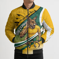 Personalized Australia Soccer Kangaroo Mascot Bomber Puffer Jacket Sydney Opera House - Hear the Champions Roar Football