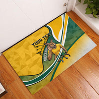 Personalized Australia Soccer Kangaroo Mascot Rubber Doormat Sydney Opera House - Hear the Champions Roar Football