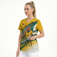 Personalized Australia Soccer Kangaroo Mascot Scrub Top Sydney Opera House - Hear the Champions Roar Football