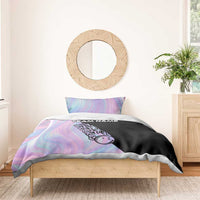 Bowling Strike Graphic Bedding Set Custom Flaming Ball and Pastel Gradient Swirl Pattern Design - Wonder Print Shop