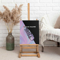 Bowling Strike Graphic Canvas Wall Art Custom Flaming Ball and Pastel Gradient Swirl Pattern Design - Wonder Print Shop