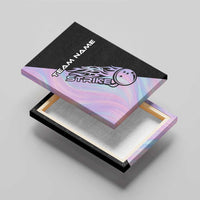 Bowling Strike Graphic Canvas Wall Art Custom Flaming Ball and Pastel Gradient Swirl Pattern Design - Wonder Print Shop