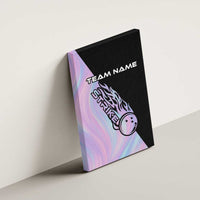 Bowling Strike Graphic Canvas Wall Art Custom Flaming Ball and Pastel Gradient Swirl Pattern Design - Wonder Print Shop