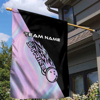 Bowling Strike Graphic Garden Flag Custom Flaming Ball and Pastel Gradient Swirl Pattern Design - Wonder Print Shop