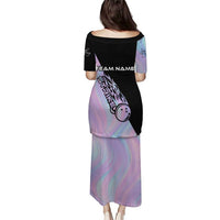 Bowling Strike Graphic Puletasi Custom Flaming Ball and Pastel Gradient Swirl Pattern Design - Wonder Print Shop