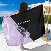 Bowling Strike Graphic Sarong Custom Flaming Ball and Pastel Gradient Swirl Pattern Design - Wonder Print Shop