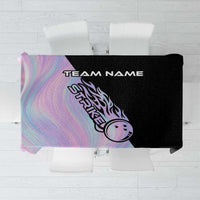 Bowling Strike Graphic Tablecloth Custom Flaming Ball and Pastel Gradient Swirl Pattern Design - Wonder Print Shop