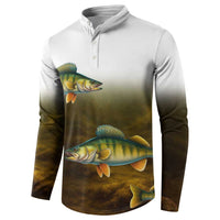 Walleye Fishing Yellow Scales Customize Name Button Sweatshirt Dark Gradient Water Background - Wonder Print Shop