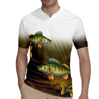 Walleye Fishing Yellow Scales Customize Name Rugby Jersey Dark Gradient Water Background - Wonder Print Shop