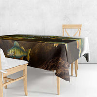 Walleye Fishing Yellow Scales Customize Name Tablecloth Dark Gradient Water Background - Wonder Print Shop