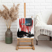 Custom Flag American Fishing Canvas Wall Art Fish Silhouette in Grunge Patriotic - Wonder Print Shop