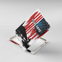 Custom Flag American Fishing Canvas Wall Art Fish Silhouette in Grunge Patriotic - Wonder Print Shop