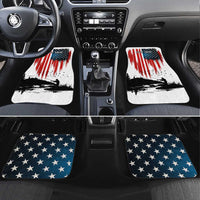 Custom Flag American Fishing Car Mats Fish Silhouette in Grunge Patriotic - Wonder Print Shop