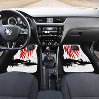 Custom Flag American Fishing Car Mats Fish Silhouette in Grunge Patriotic - Wonder Print Shop