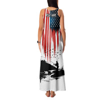 Custom Flag American Fishing Family Matching Tank Maxi Dress and Hawaiian Shirt Fish Silhouette in Grunge Patriotic - Wonder Print Shop